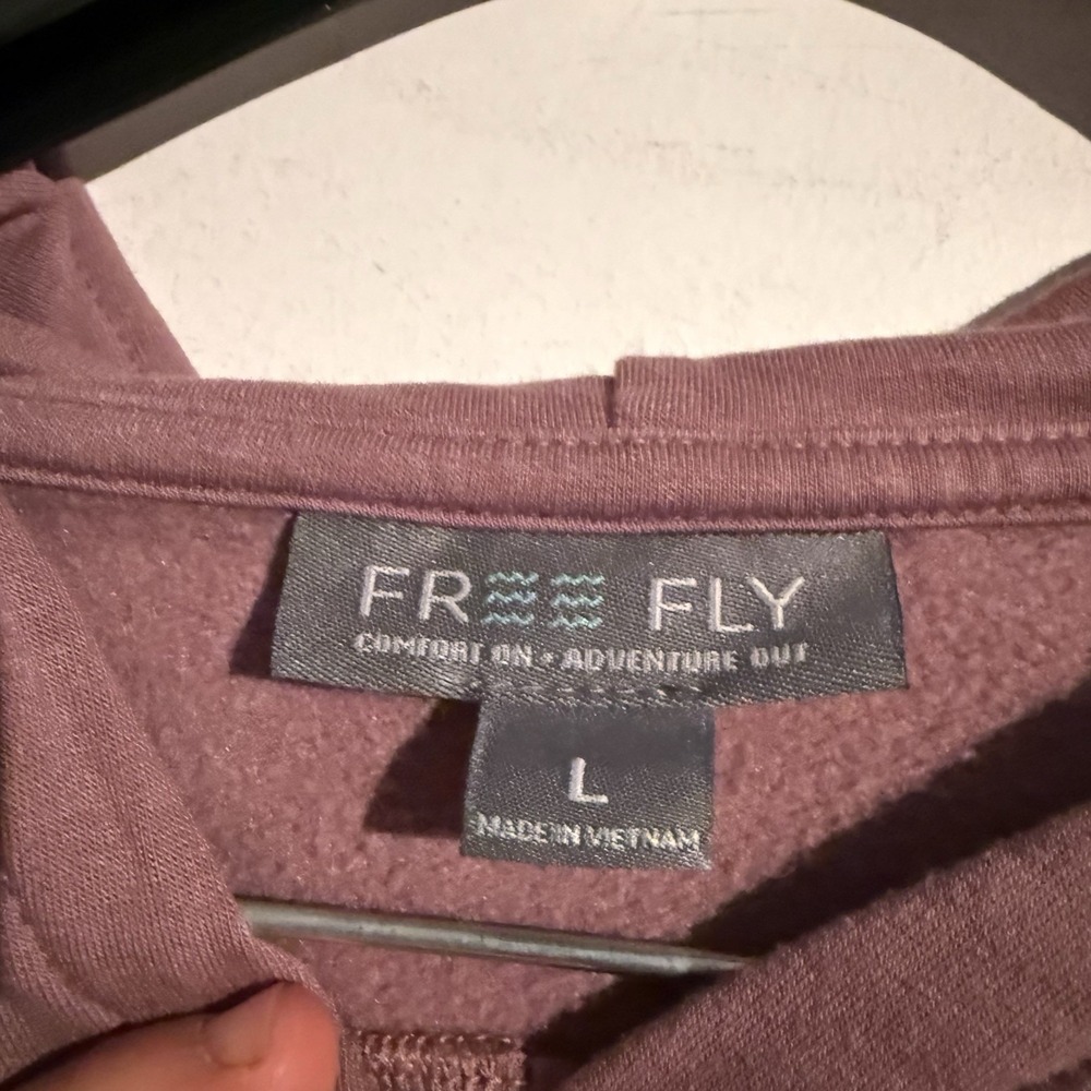 Free Fly Bamboo Lightweight Fleece Cropped Hoodie Women's Large Soft Basic - Picture 3 of 4